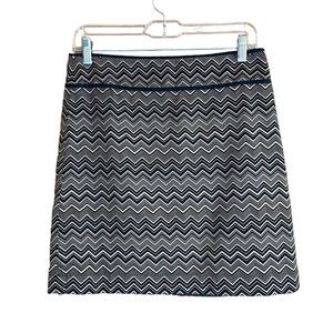 Ann Taylor Loft Chevron Pattern Lined Skirt